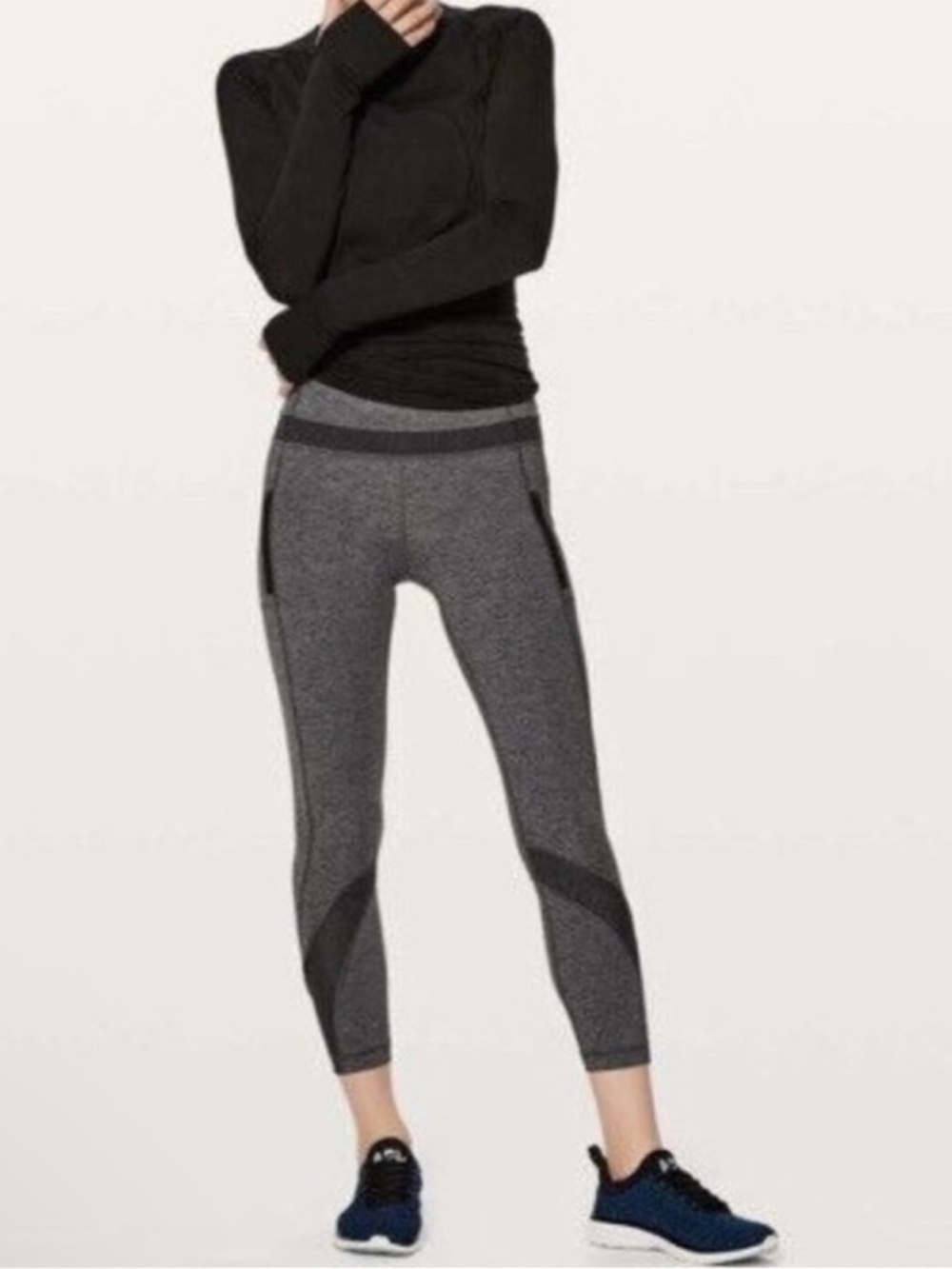 NWOT Lululemon Athletica Inspire Tight II Space Dye Black Dark Slate Full Lengt